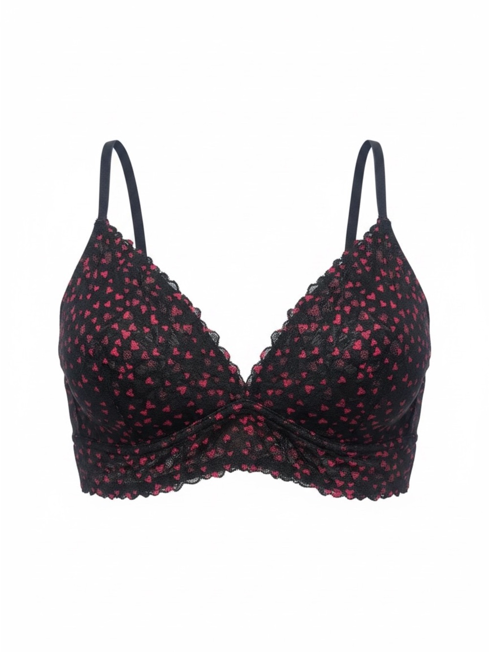 Victoria’s Secret Heart Print Lace Bralette M 34B Y2K Coquette Valentine